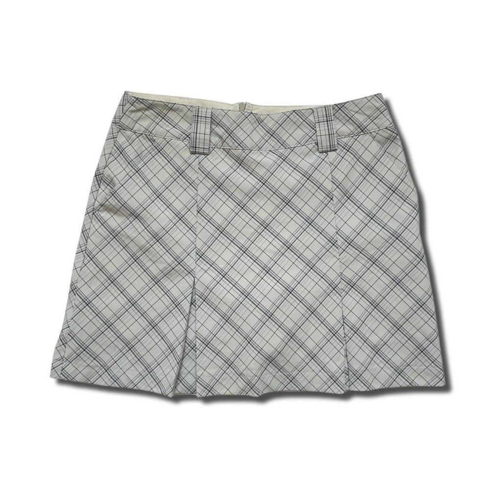 Preppy Grey Striped Pleated Skirt